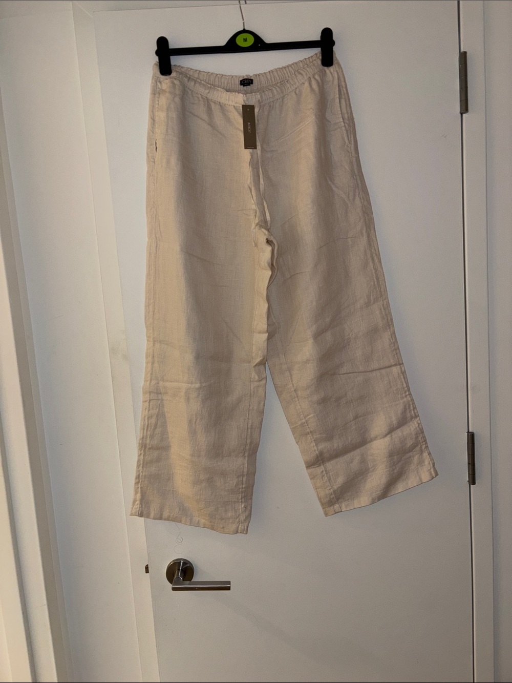 J. Crew Cream Wide-Leg Linen Blend Boot Cut Pants